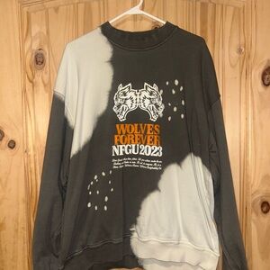 Wolves Forever Graphic Sweater - Grey and Cream